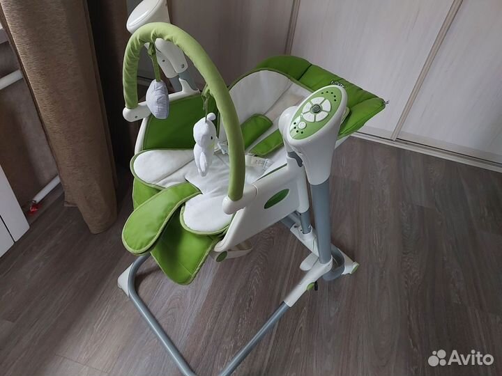 Стульчик-качели 2 в 1 с пультом д/у управления