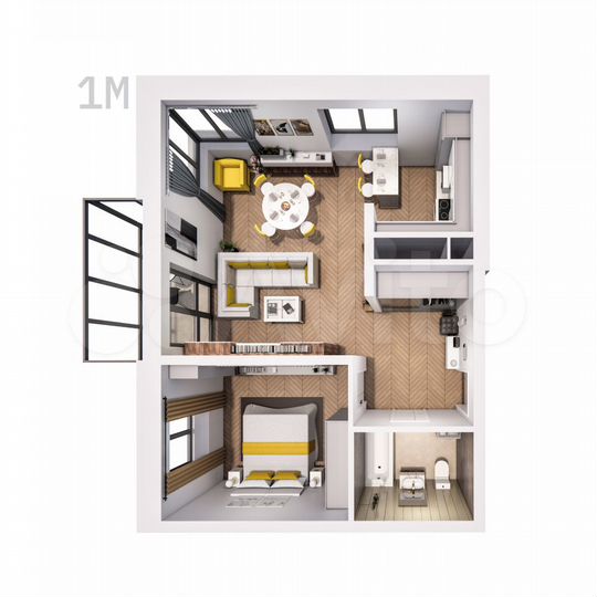 1-к. квартира, 58,1 м², 13/25 эт.