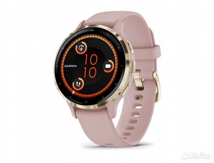 Часы Garmin Venu 3S розовые с золотистым безелем