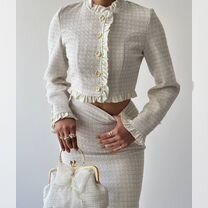 Стильный твидовый костюм двойка 2 цвета премиум