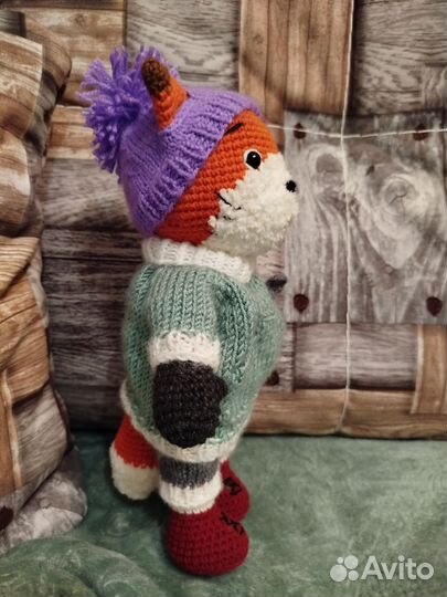 Господин Лис, вязанная кукла