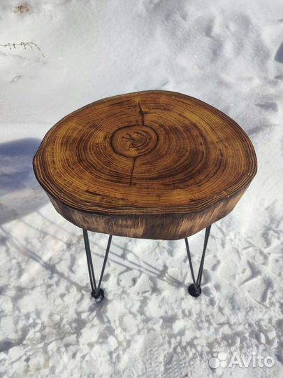 Столик кофейный лофт из спила