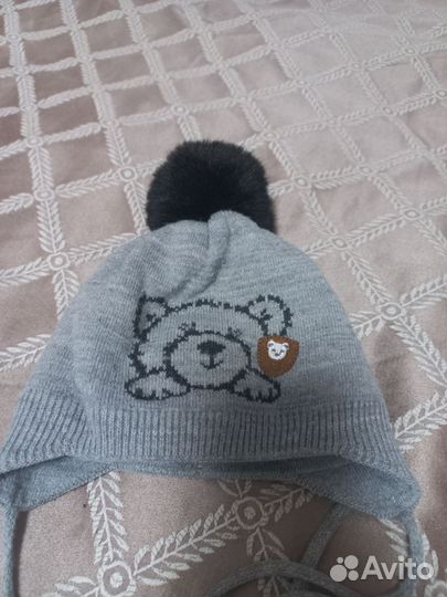 Шапка для мальчика 0-3 месяцев