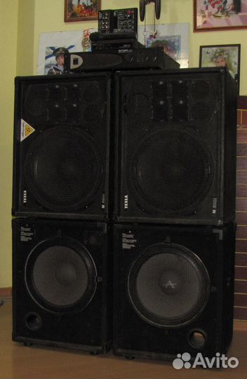 Колонки 2160-4320W 15Pro Усилитель Микшер Микрофон