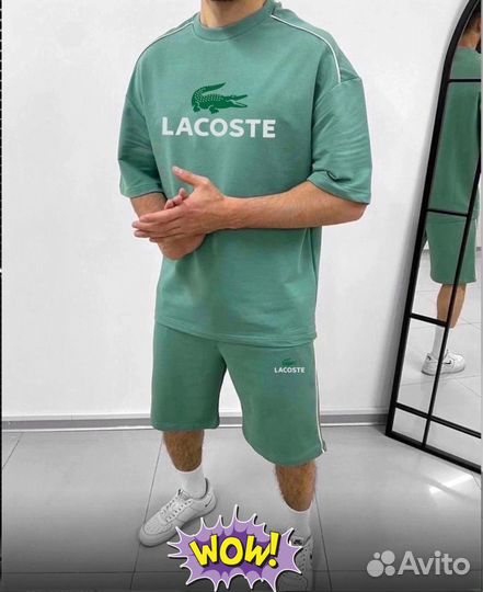 Костюм мужской летний шорты и футболка Lacoste