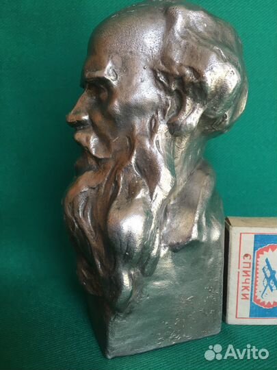Бюст. Лев Николаевич Толстой. Силумин. 16 см. СССР