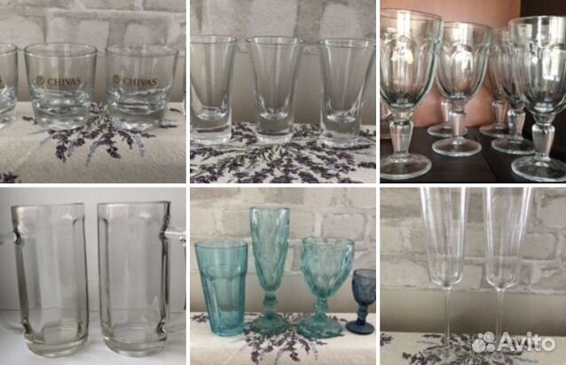 Бокалы, рюмки, фужеры, кружки