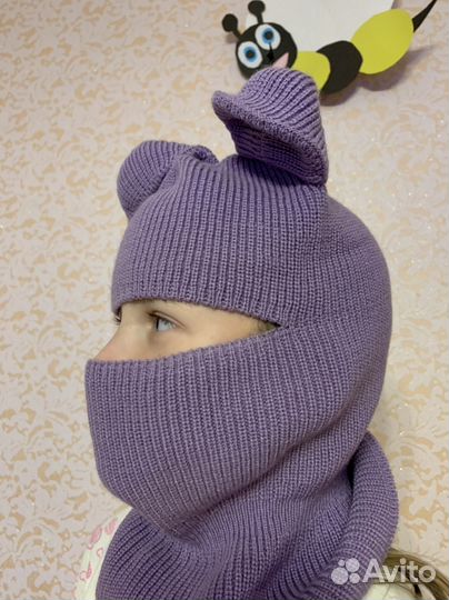 Шапка-шлем-балаклава Мишка 7-12 лет