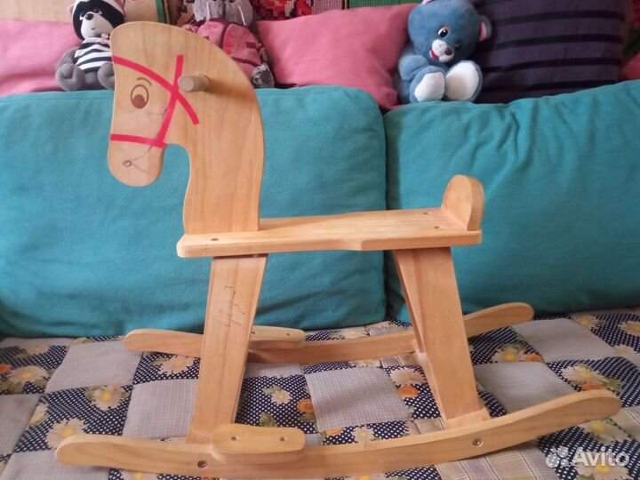 Лошадка качалка деревянная, крепкая