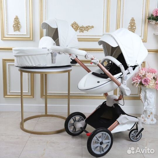 Коляска Hot Mom 360 белый 2в1