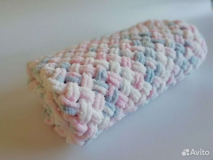 Плед из плюшевой пряжи