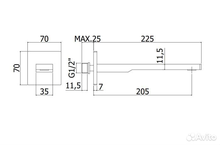 Излив для ванны Paffoni tango zboc121CR