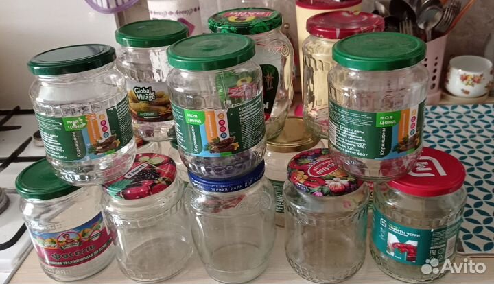 Банка стеклянная 1.5 л,1.0л.,0,8 л,0.5 л