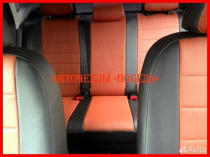 Чехлы Volkswagen Polo 1 из экокожи чёрно-коричневы