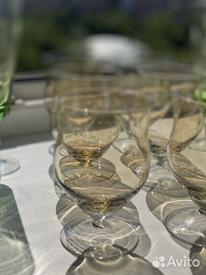 Набор бокалов.цветное дымчатое стекло.ссср