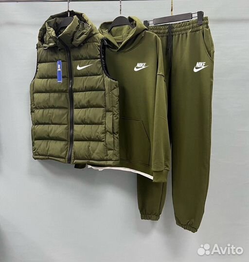 Мужской спортивный костюм и жилетка Nike тройка