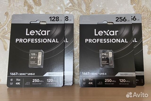 SD карта памяти 128Gb Lexar UHS-II sdxc v60