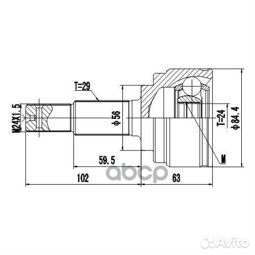Шрус наружный перед прав/лев Z87115R Zikmar