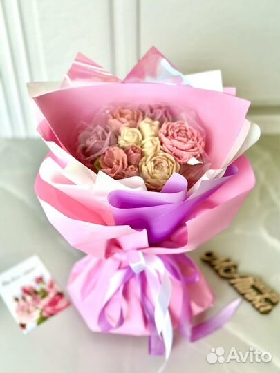 Цветы из шоколада,букет с цветами