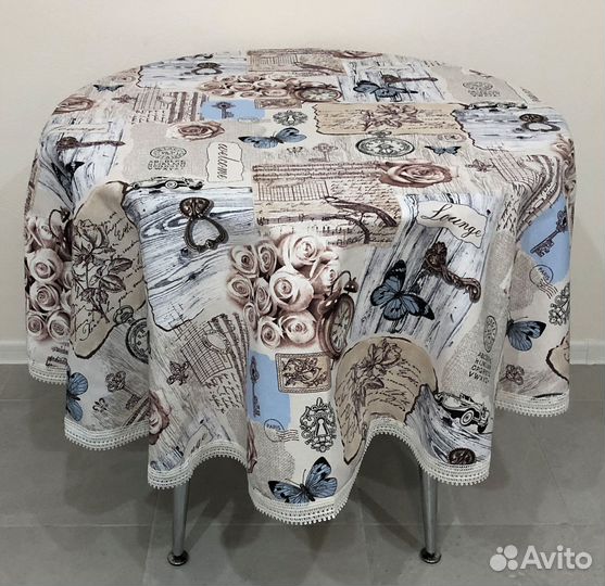 Скатерть круглая 153см, №5-3-1, хлопковая