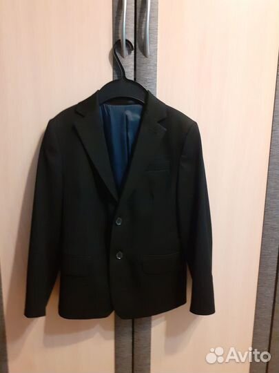 Пиджак школьный для мальчика черный 128см