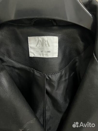 Кожаная куртка zara для девочки