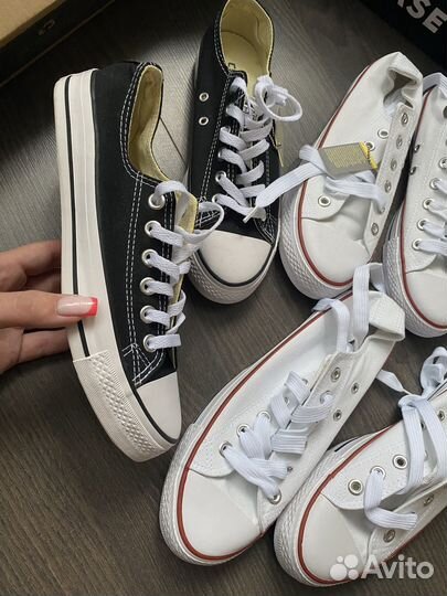 Кеды converse черные белые