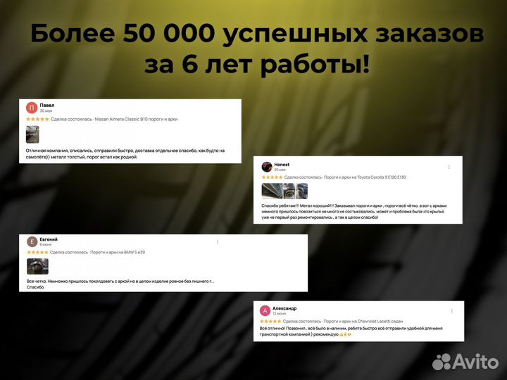 Ремонтные пороги и арки для Chevrolet Брянск