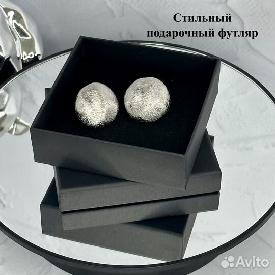 Серьги под серебро в стиле олд мани