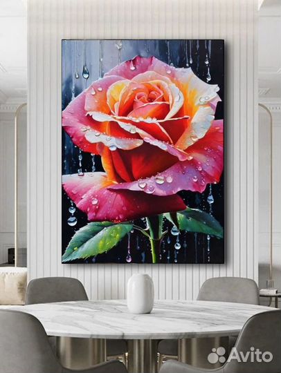 Картина маслом на холсте роза Музейное качество