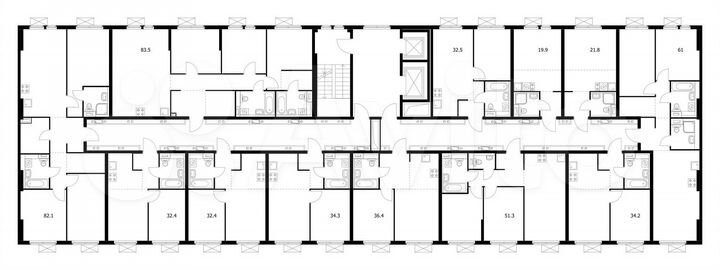 3-к. квартира, 83,5 м², 15/15 эт.