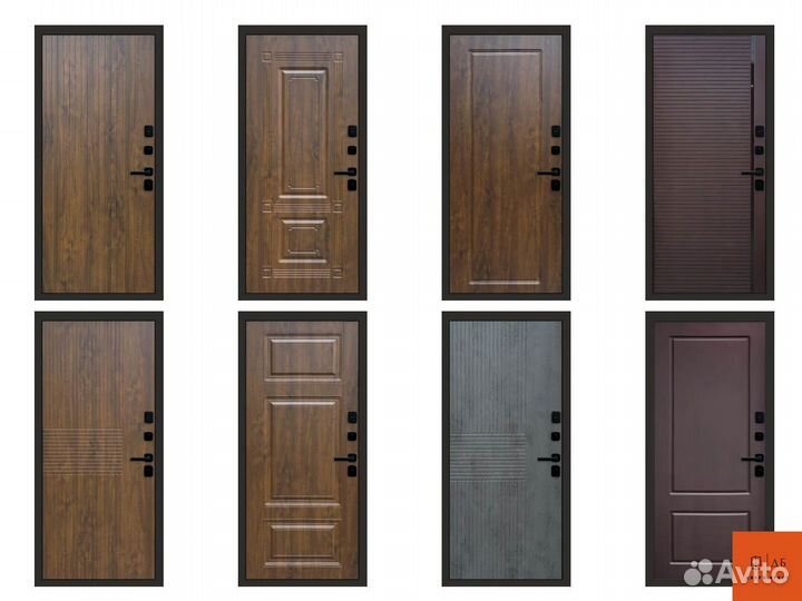 Дверь с зеркалом Ривьера из стали