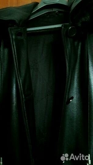 Пальто кожаное качественное р 52