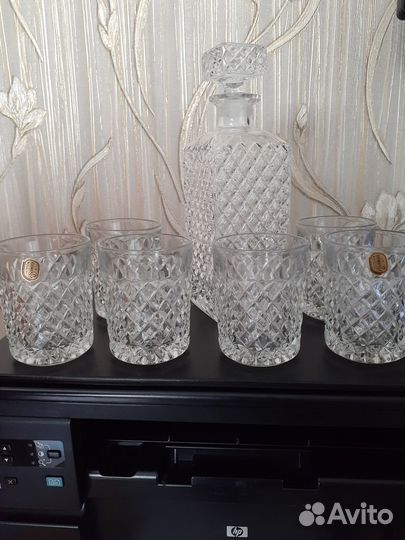 Штоф хрустальный богемия со стаканами