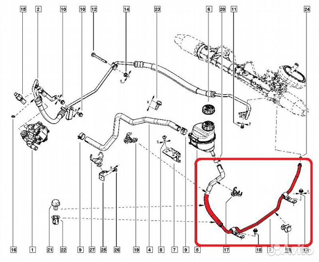 Трубка гур Renault Logan 2 L8 K7M812 2016