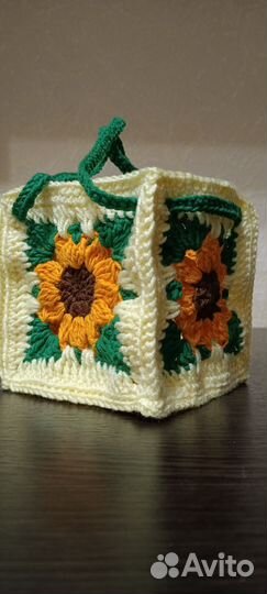 Вязаная крючком сумка, органайзер, косметичка