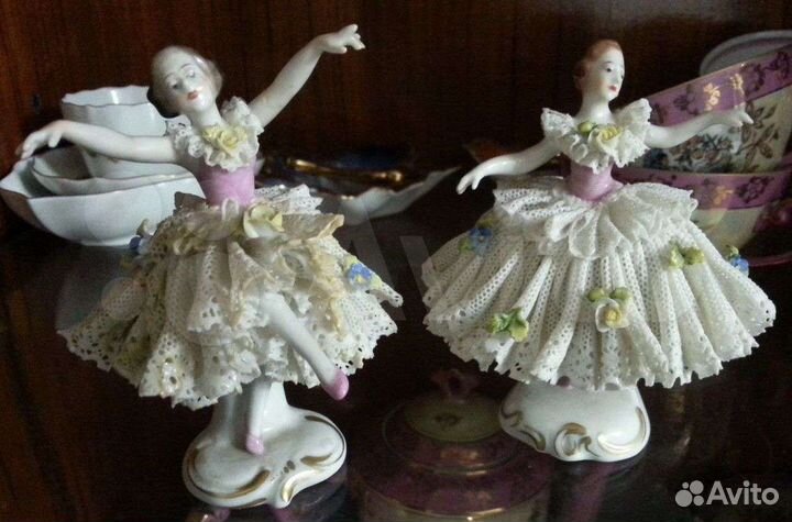 Антикварные фарфоровые балерины-кружевницы Ackerma