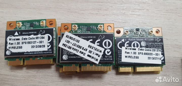 Wi-Fi + Bluetooth,3G модули для ноутбуков