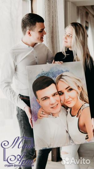 Портрет по фото на холсте