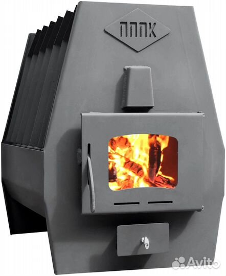 Отопительная печь Вулкан 3мм со стеклом