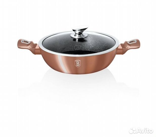 Сотейник с крышкой 28 см BH-1519N Rosegold Line