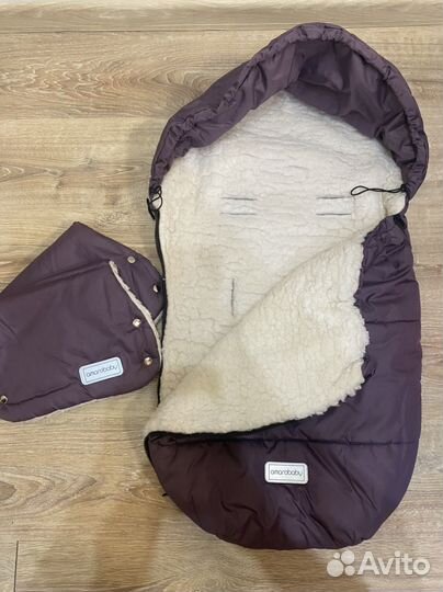 Конверт зимний меховой в коляску + муфты