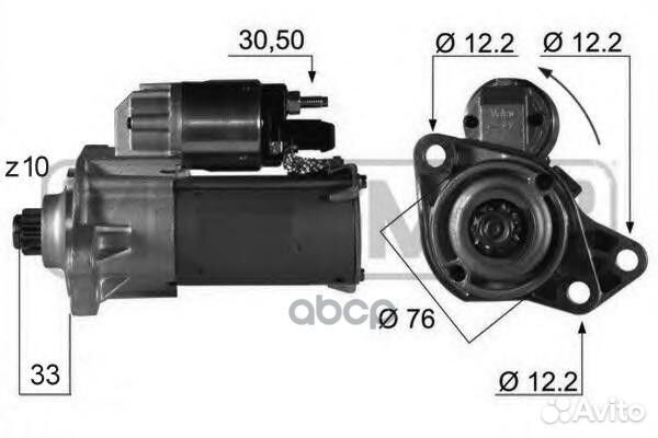 Стартер 12V 1.1kW VW bora/golf IV 1.4-2.0