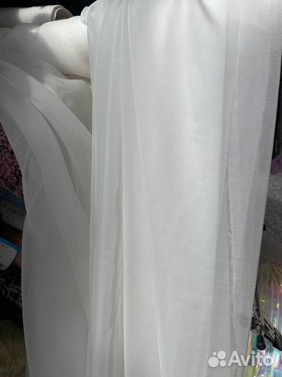 Шифон шёлк белый