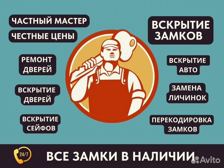 Вскрытие замков. Замена замков. Частный мастер