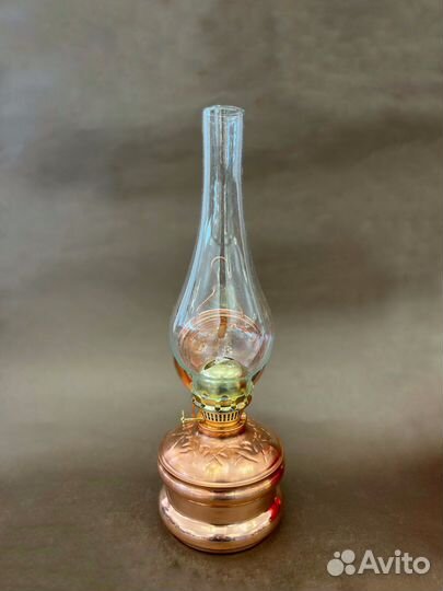 Медная керосиновая лампа