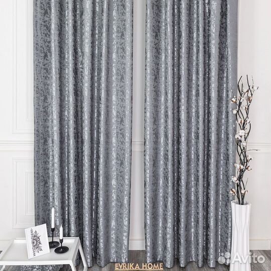 Комплект портьер Версаль Серый шторы занавески