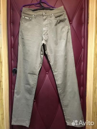 Джинсы из плащевки хлопок хаки