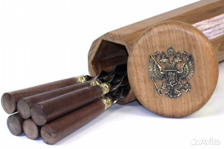 Тубус с шампурами - мореный бук