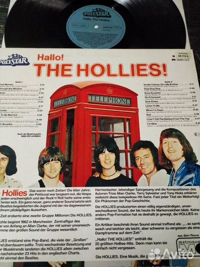 Hallo The Hollies винил 1978 Германия